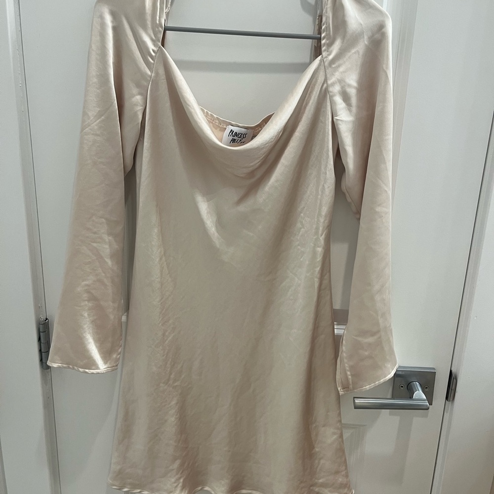 Princess Polly Satin Cream Blouse